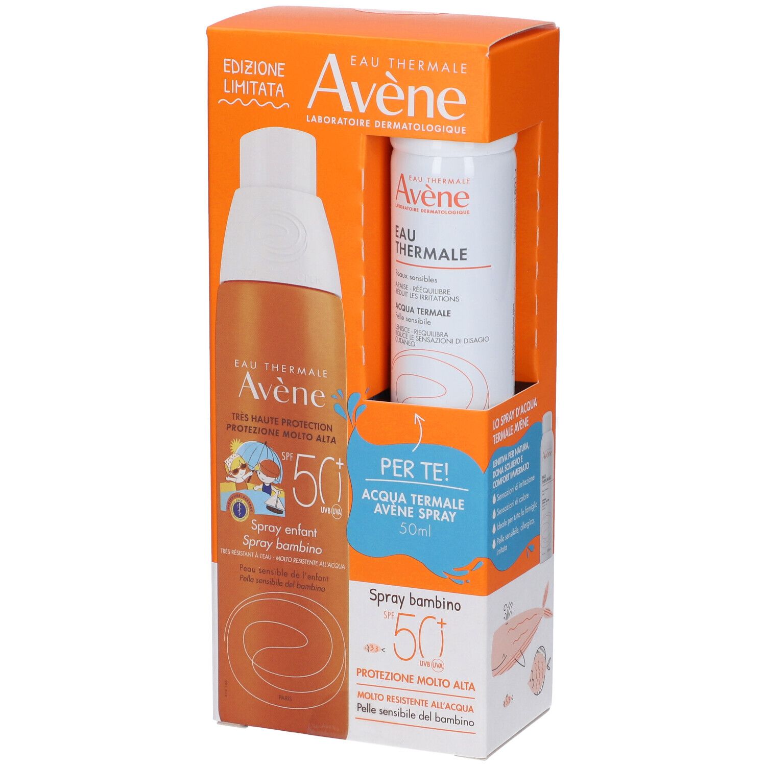 Avene Set Spray Bambino SPF 50+ + Acqua Termale OMAGGIO 1 pz