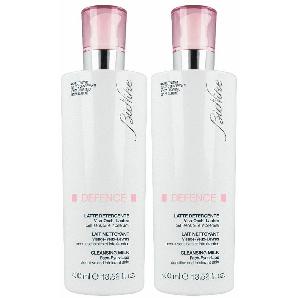 BioNike Defence Latte Detergente Viso-Occhi-Labbra Set da 2 2x400 ml