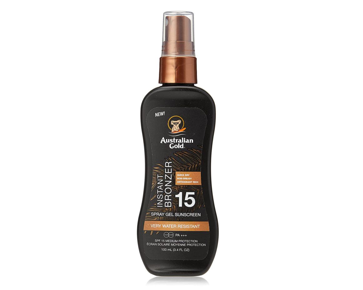 Australian Gold SPF 15 Gel Spray con Bronzer - solare Latte 100 ml