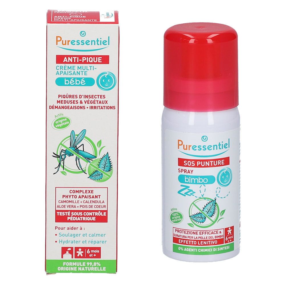 Puressentiel® Set SoS Insetti Crema Multilenitiva Bimbo + Punture Spra