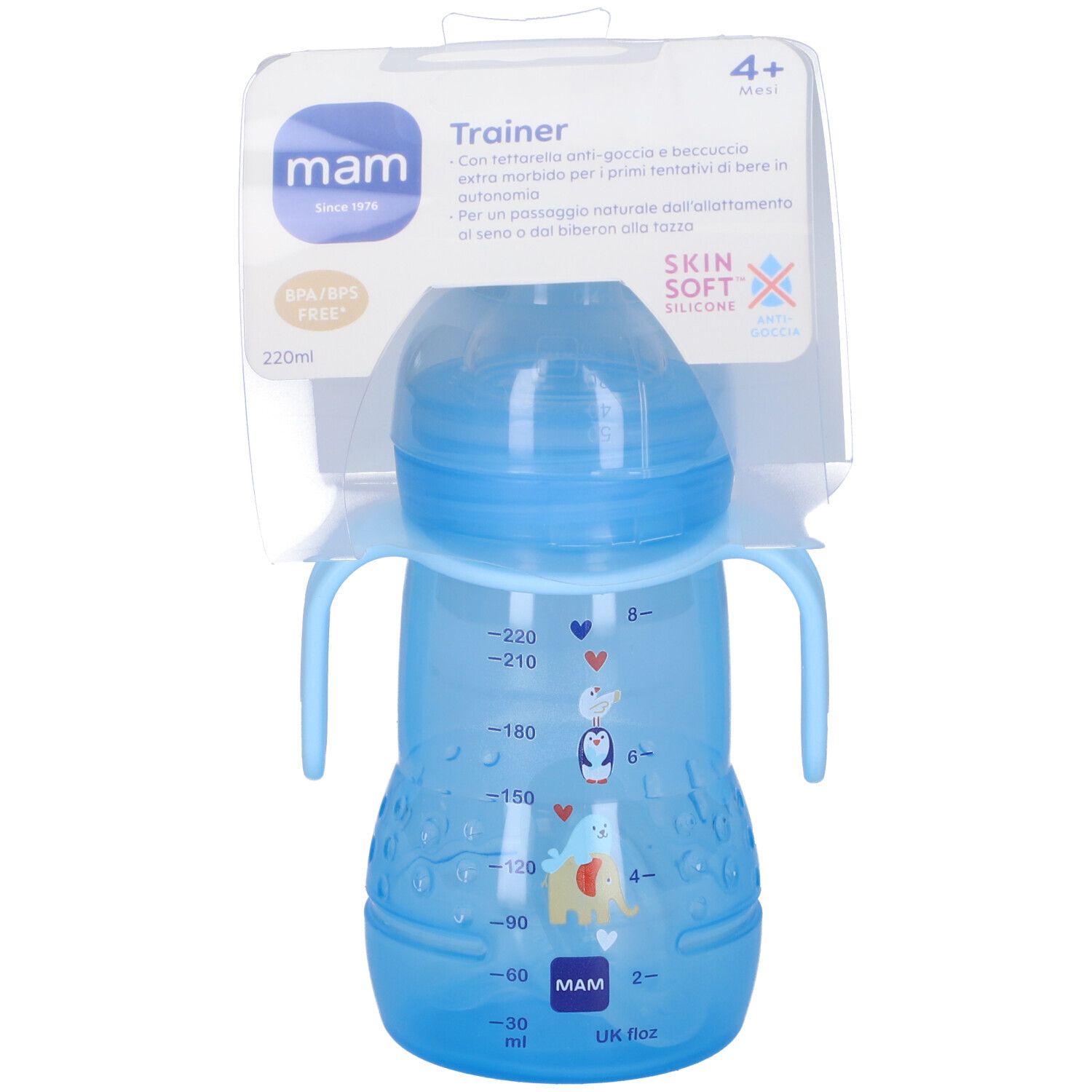 Mam Trainer 220 Ml 4+ Beccuccio Soft Silicone Maschio 1 St