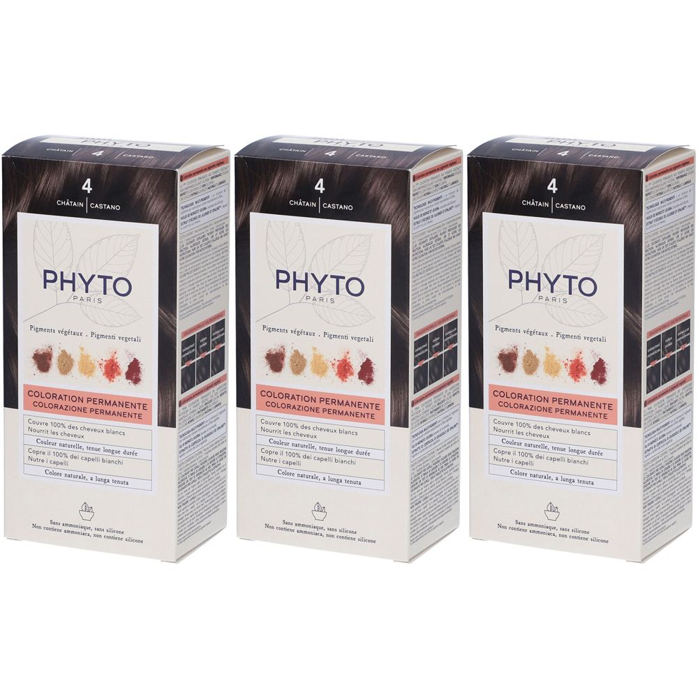 PHYTO Color Kit 4 Castano Set da 3 3x1 pz