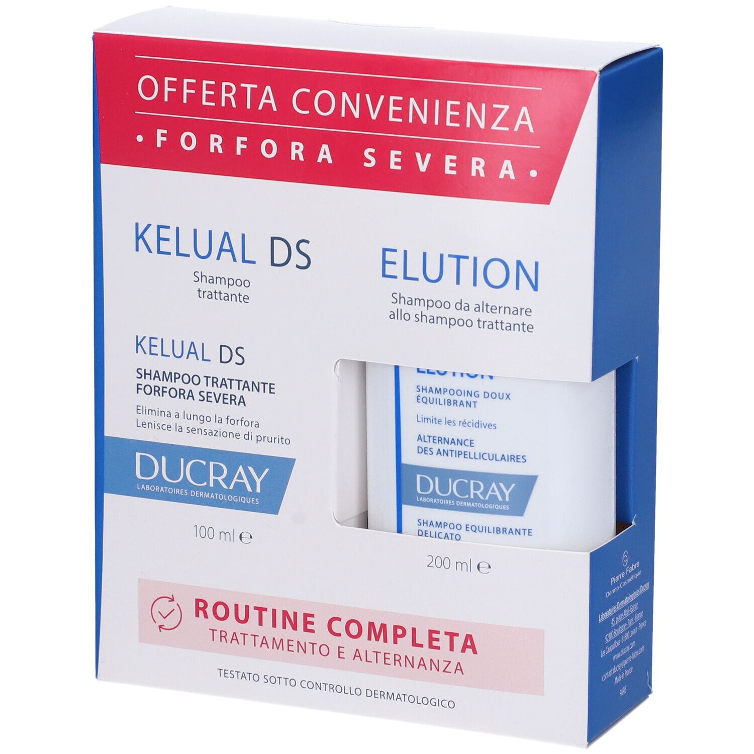 Ducray Kelual Ds + Elution Shampoo 1 pz Set