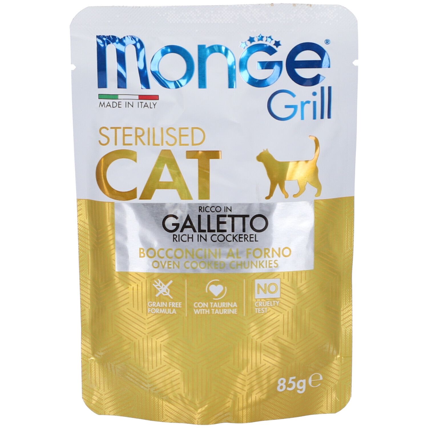 Monge Grill Sterilised Cat Bocconcini Al Forno Ricco In Galletto 85 g