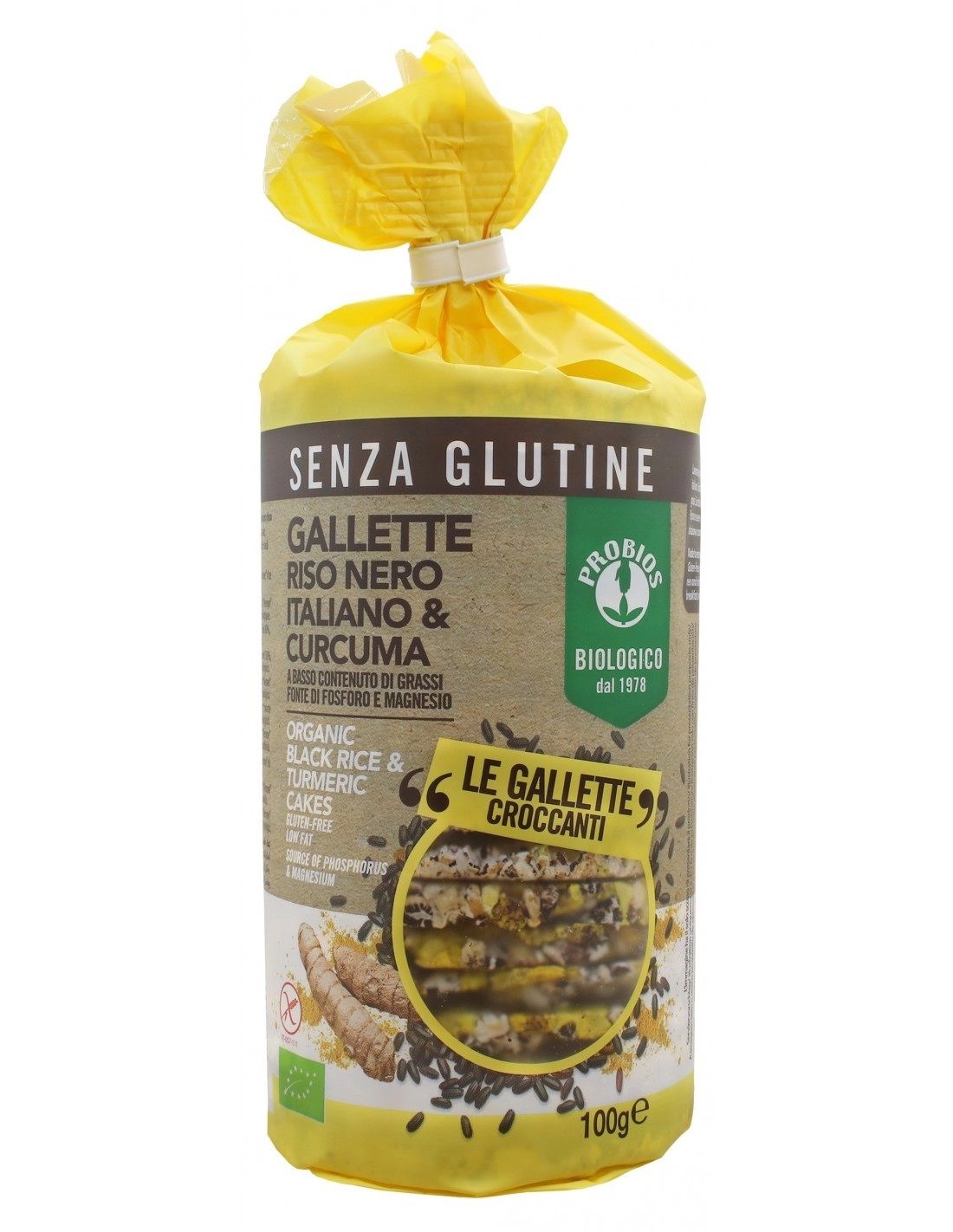 Gallette di Riso Nero e Curcuma Senza Glutine - Probios 100 g