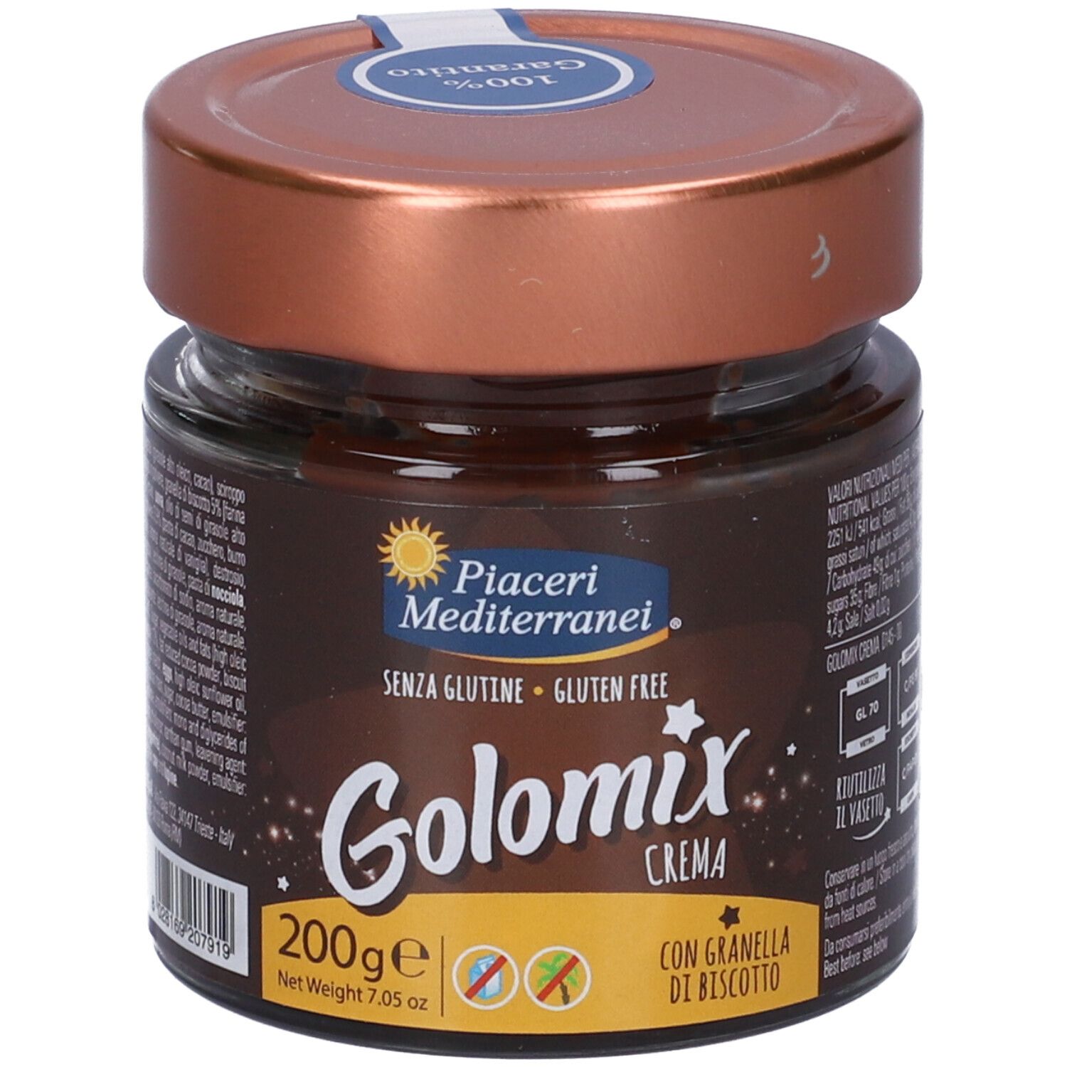 Piaceri Mediterranei Golomix Crema Cacao e Nocciole Senza Glutine 200