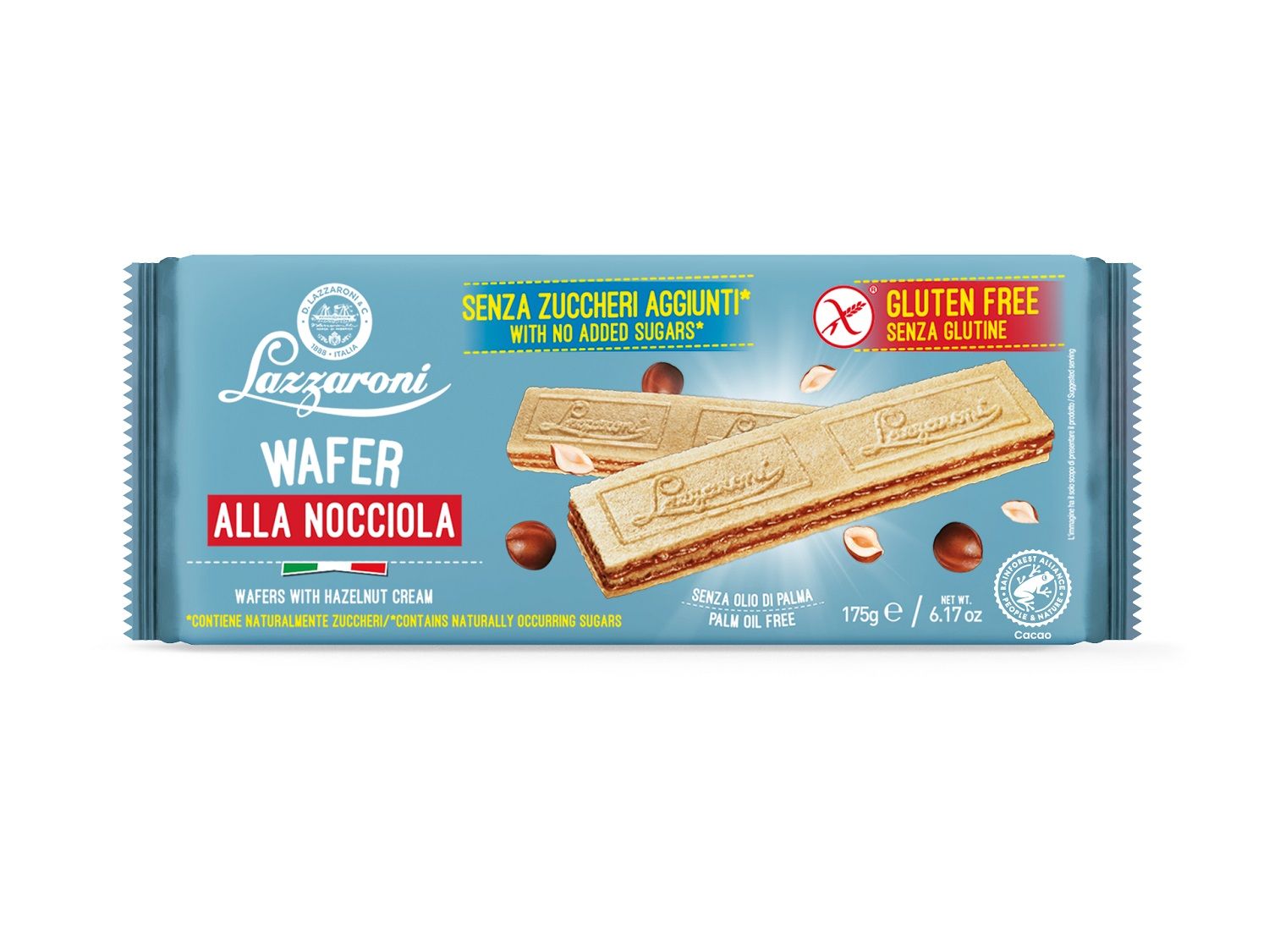 Wafer Senza Glutine alla Nocciola - Lazzaroni 175 g