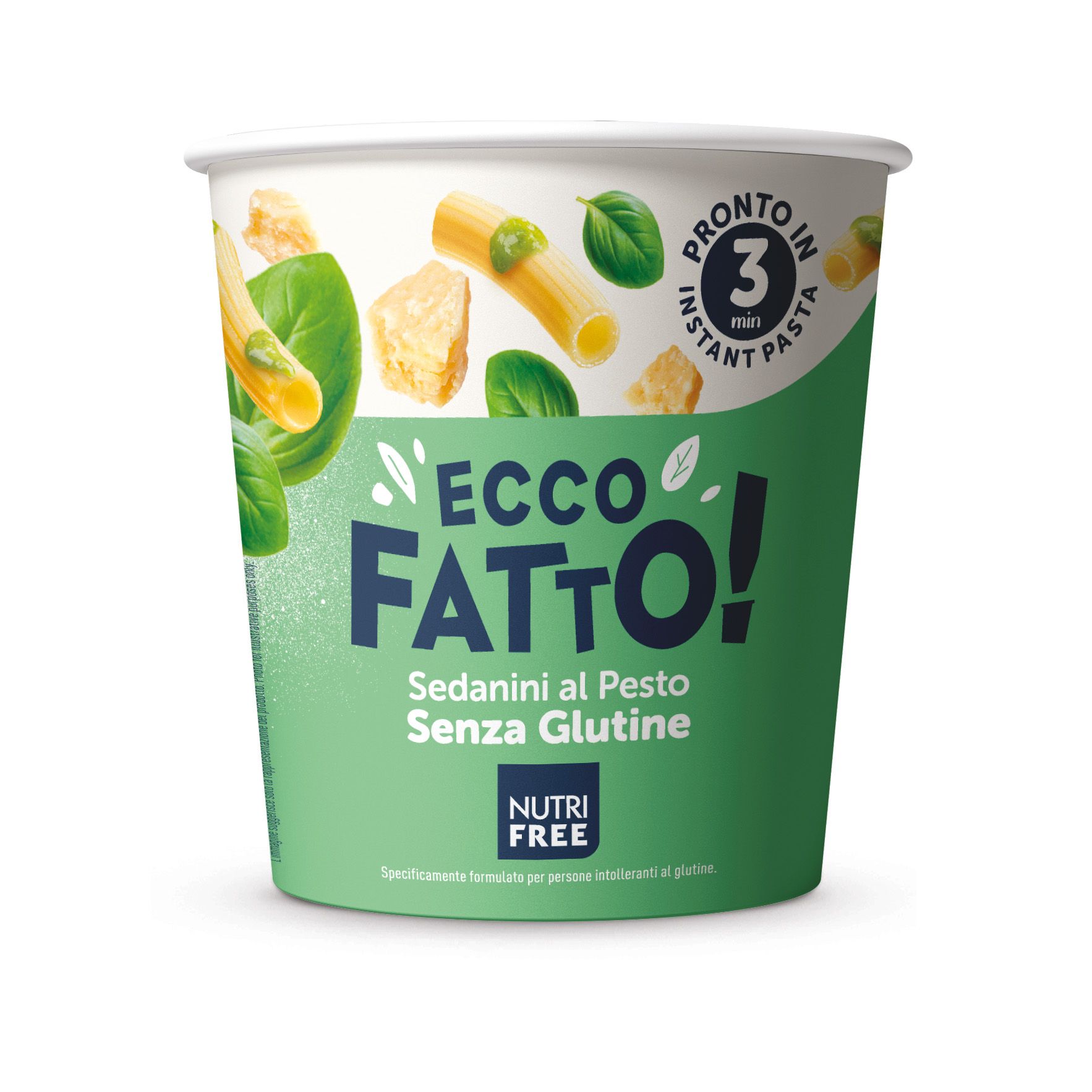 Pasta Pronta Senza Glutine Sedanini al Pesto Ecco Fatto - Nutrifree 70