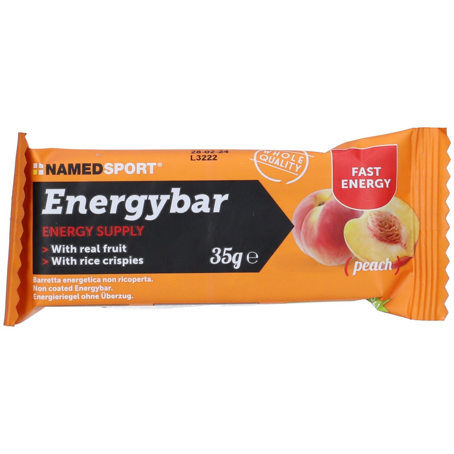 NAMED SPORT® Energybar PEACH 35 g Barretta