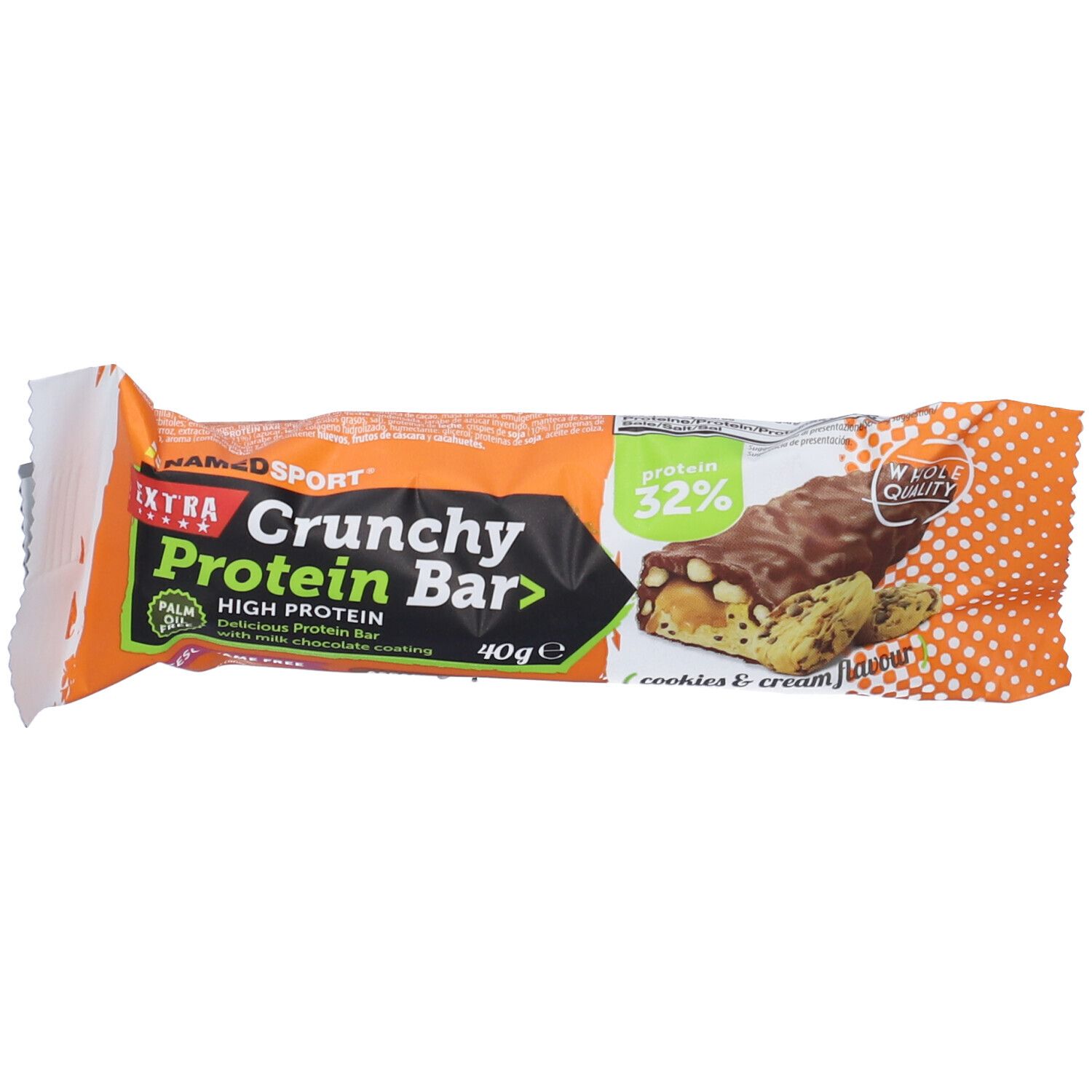 NAMEDSPORT® Crunchy Protein Bar Cookies & Cream 1 pz Barretta