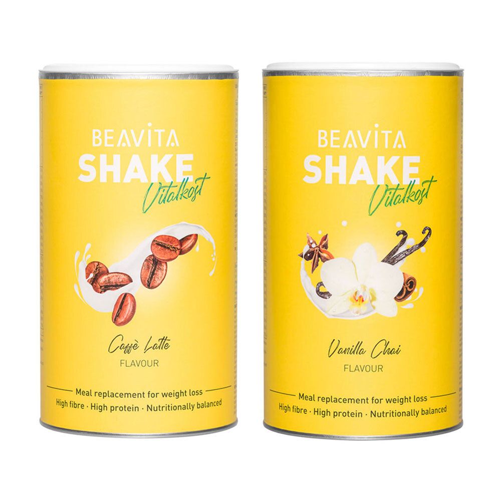BEAVITA Vitalkost Caffé Latte + Vanilla Chai 2x572 g Polvere