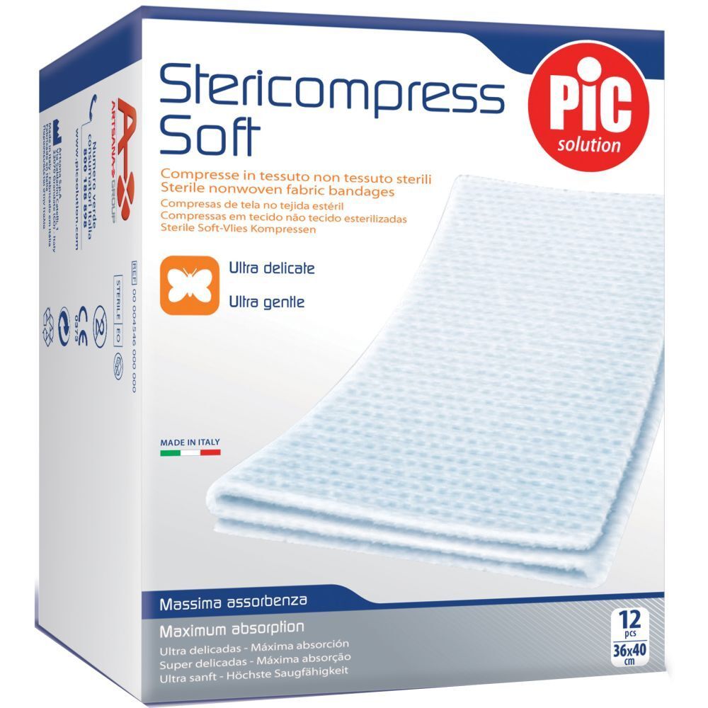 Pic Solution Stericompress Soft 36 x 40 cm 12 pz Compresse