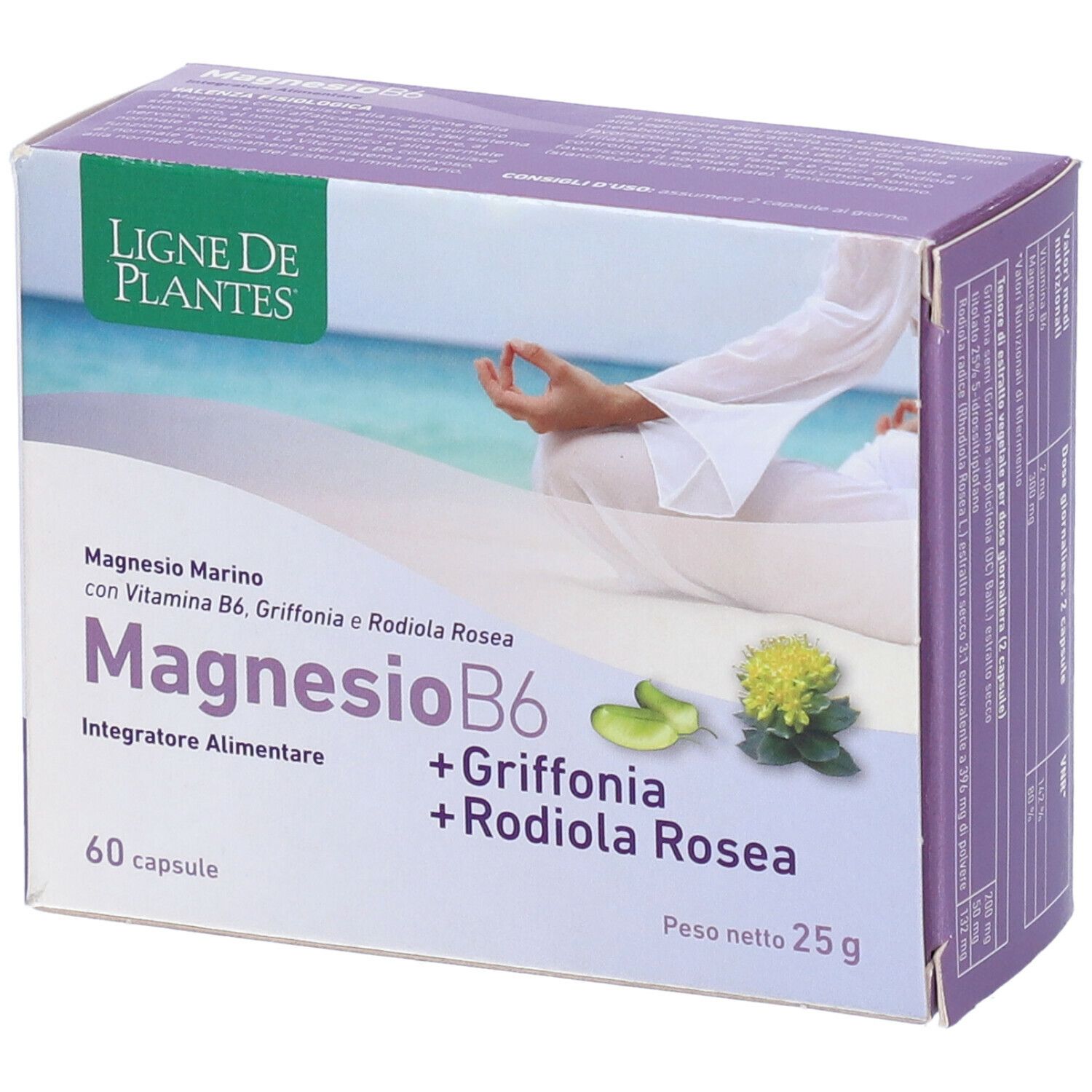 Ligne De Plantes Magnesio B6 + Griffonia Rodiola Rosea 25 g Capsule