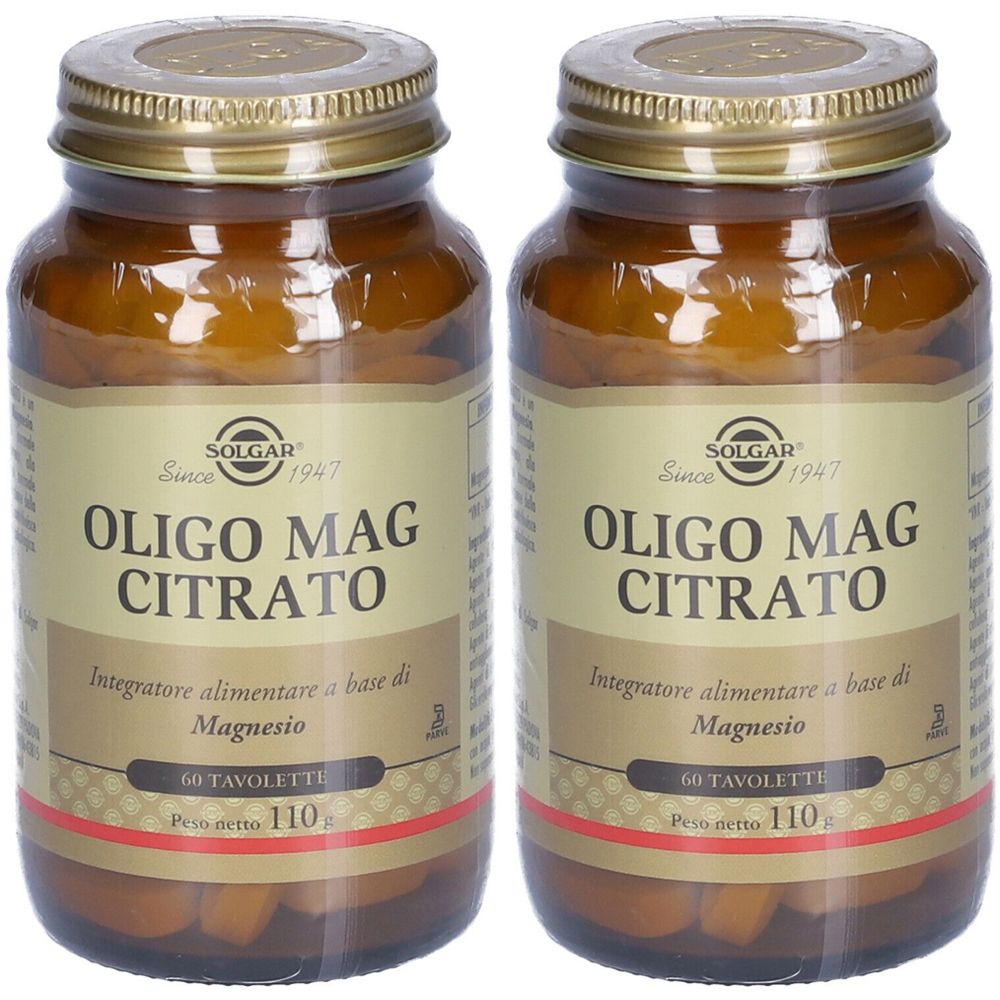 SOLGAR® Oligo Mag Citrato Set da 2 2x60 pz Compresse masticabili
