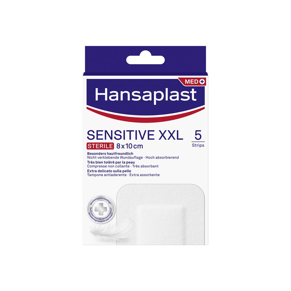 Hansaplast Cerotti Sensitive XXL, medicazione per ferite medio-grandi,