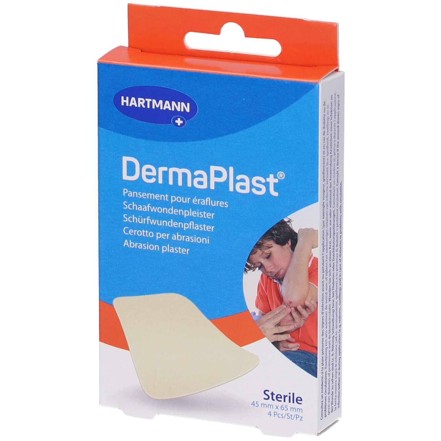 Hartmann DermaPlast® Cerotto per Abrasioni 45mm x 65mm 4 pz