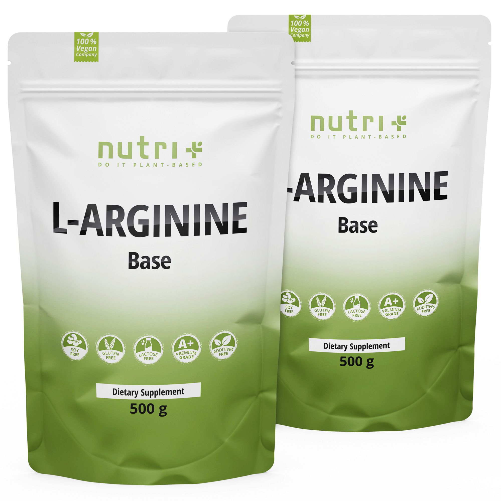 Nutri+ L-Arginina Base Polvere 2x 500g - Aminoacido 1000 g