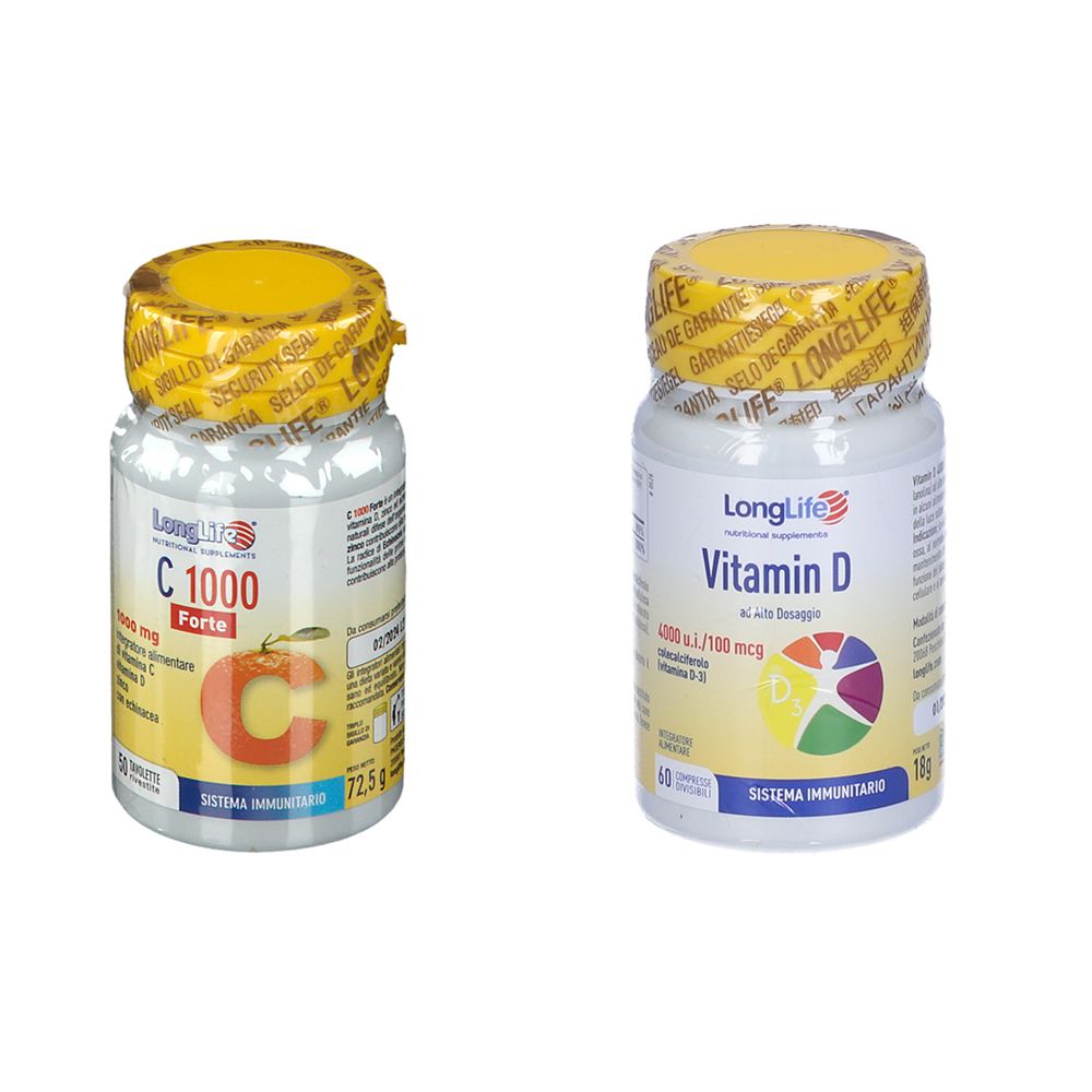 LongLife® C 1000 Forte mg + Vitamin D 4000 u.i. 100 mcg 1 pz Set