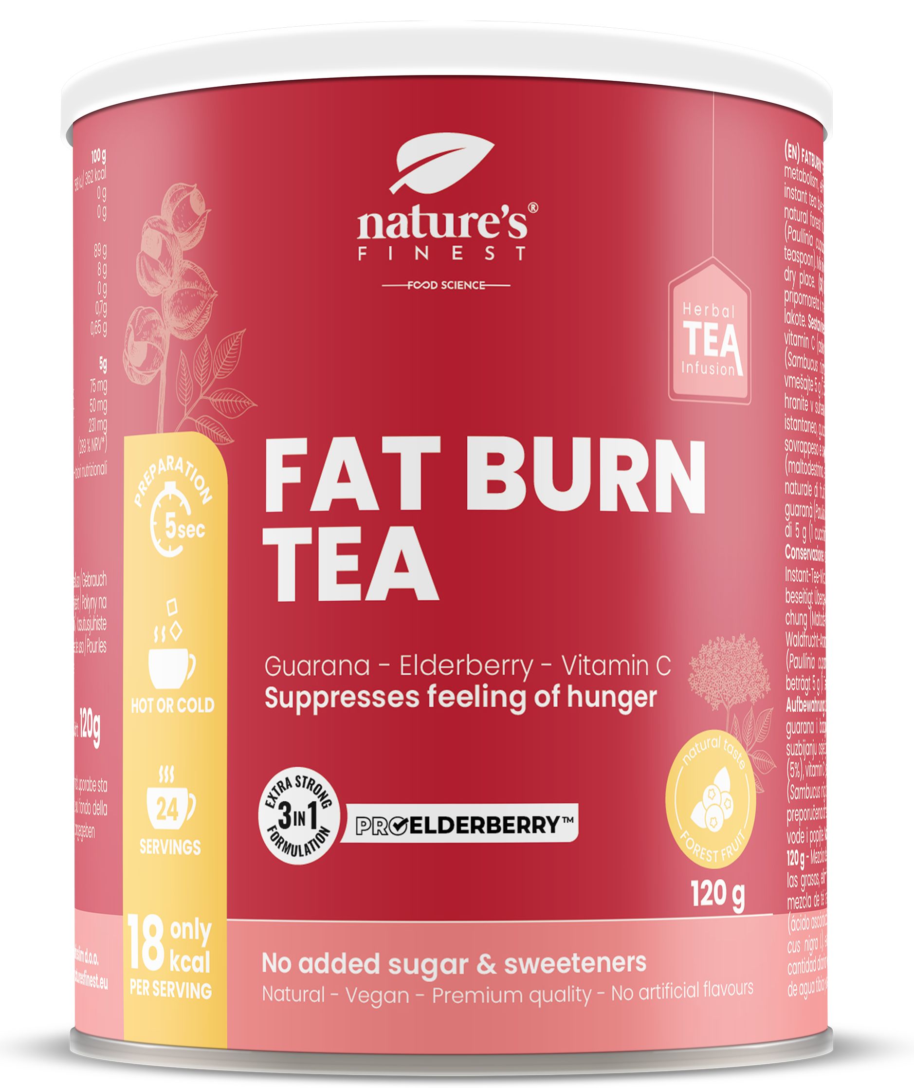 Nature's finest Fatburn Tea - Tè per dimagrire / bruciagrassi 120 g Po