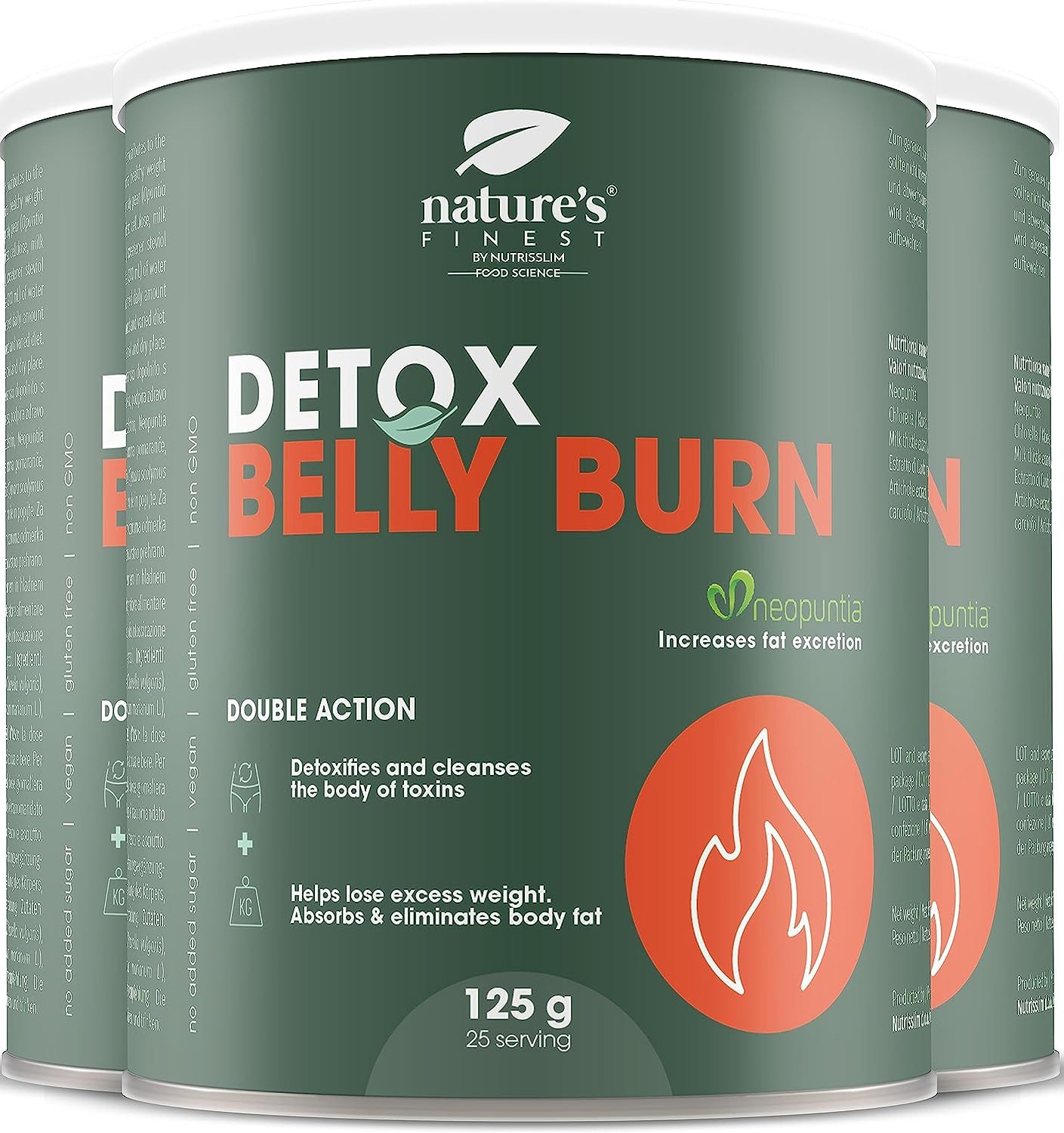 Nature's Finest Detox Belly Burn 3x125 g Polvere