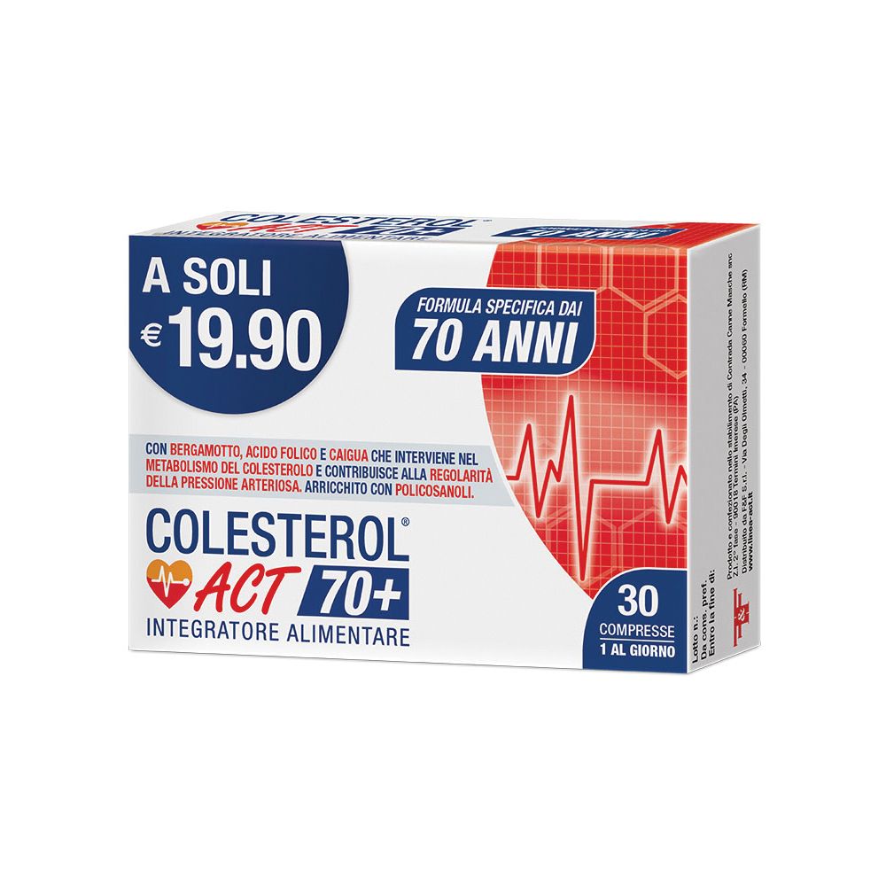 Colesterol ACT 70+ Integratore Alimentare 30 g Compresse