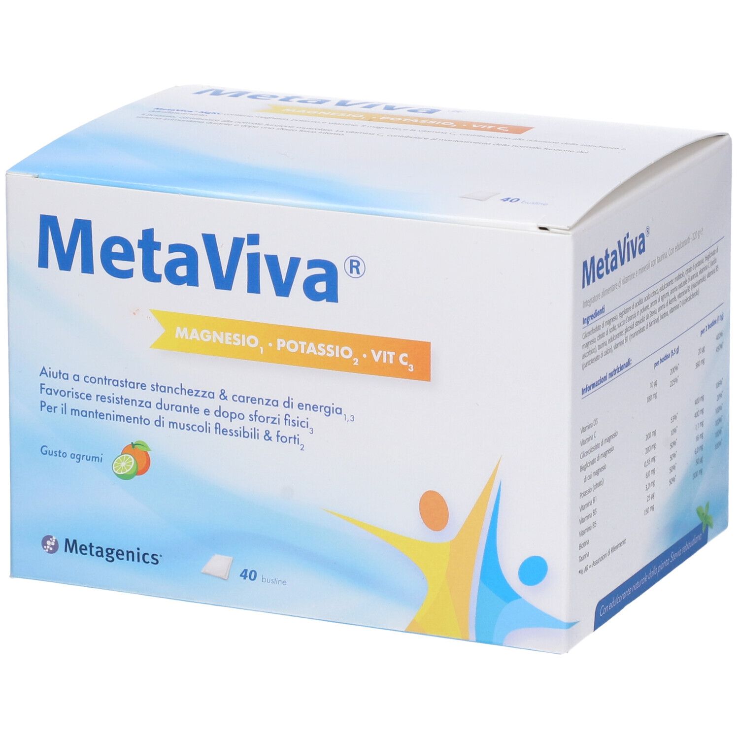 Metaviva Magnesio - Potassio Vitamina C 220 g Polvere per soluzione or