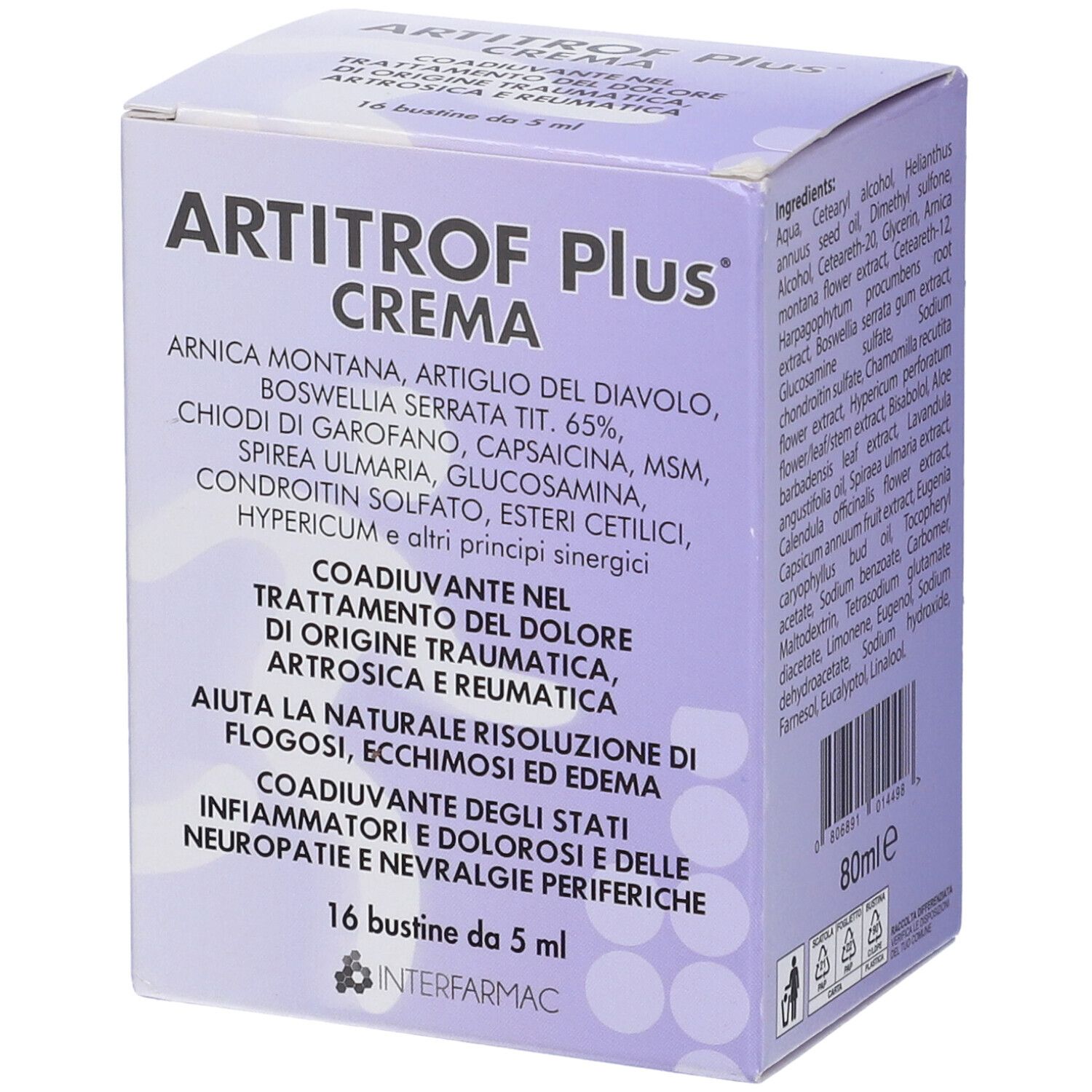 Artitrof Plus Crema 16 Bustine Da 5 Ml 80 ml
