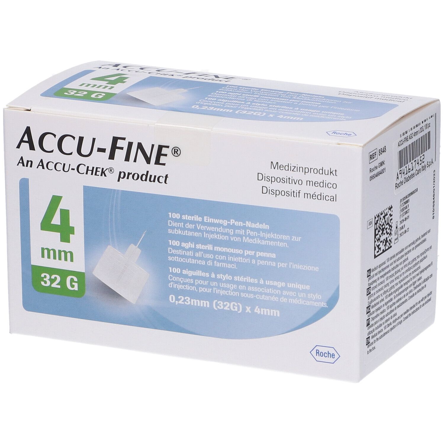 ACCU-FINE® Aghi Sterili 0,23 mm (32G) x 4 100 pz Ago per iniezione