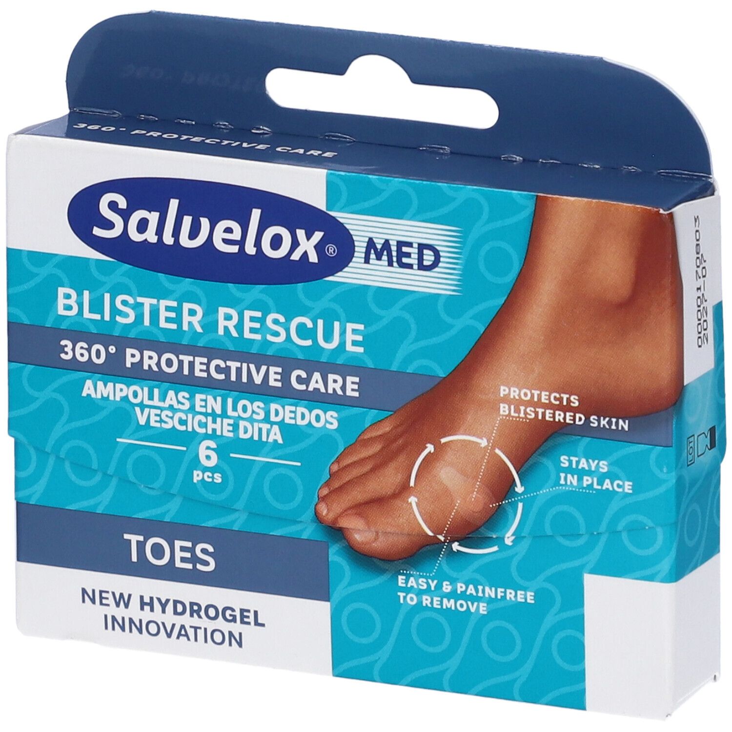 Salvelox Med Blister Rescue Toes Cerotti per Vesciche 56mm x 24mm 6 pz