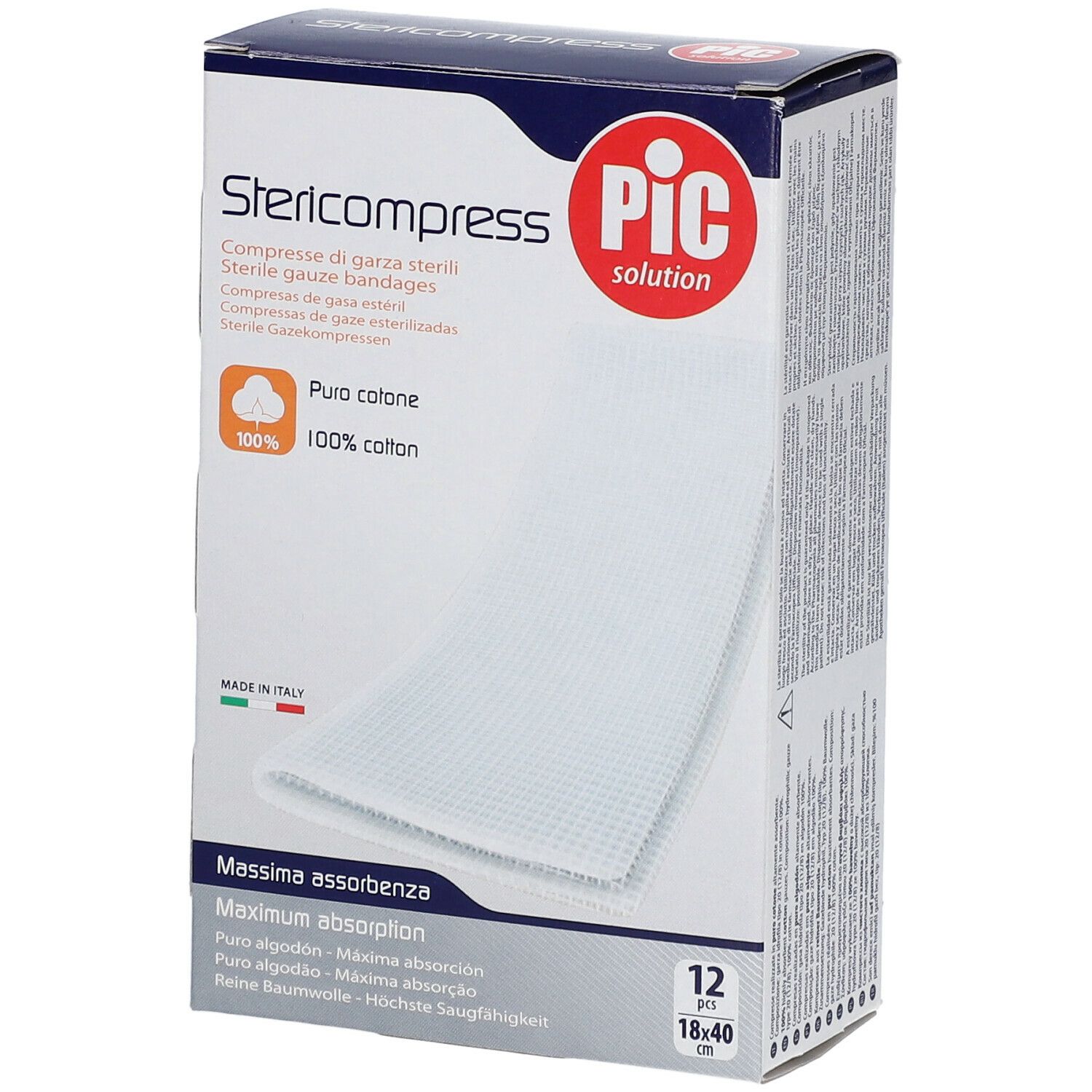 Pic Solution Stericompress 18 cm x 40 12 pz Compresse