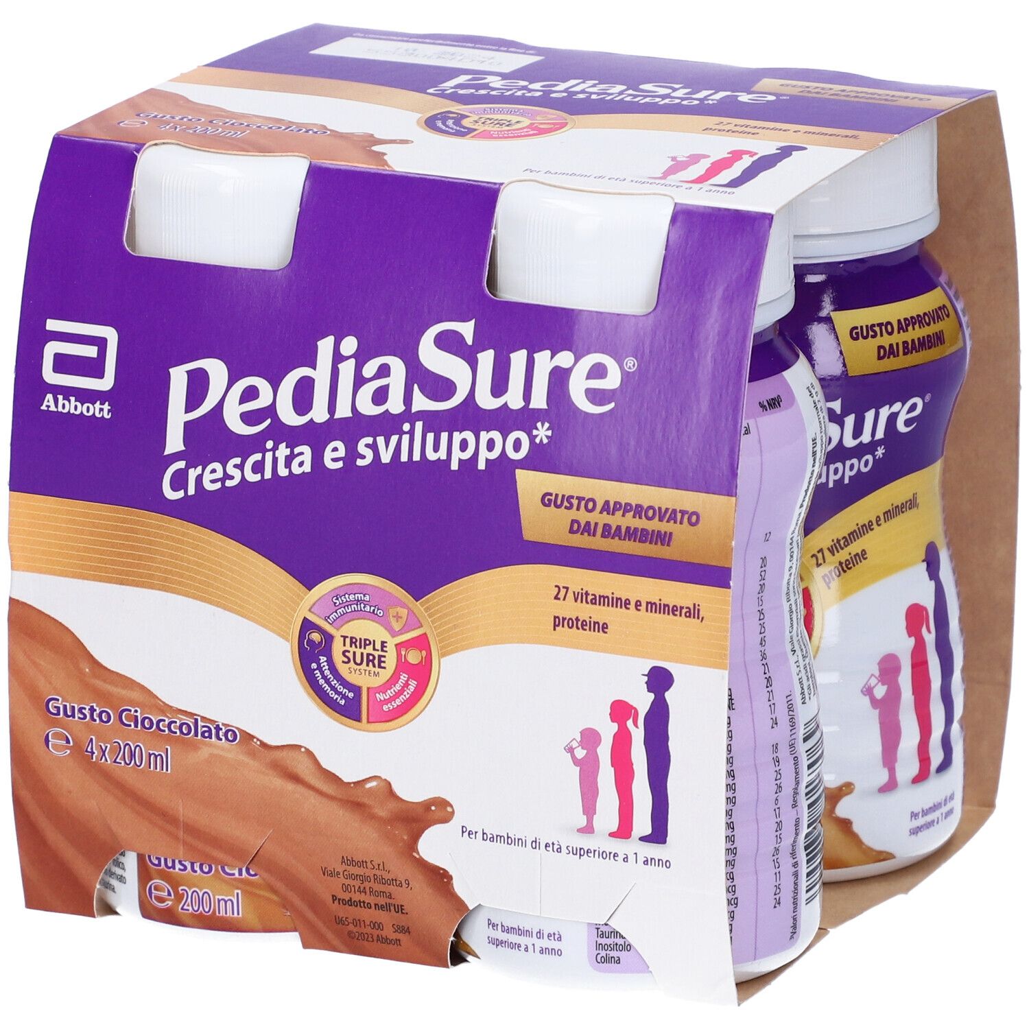 Pediasure® Crescita e Sviluppo Drink Gusto Cioccolato 4x200 ml Soluzio