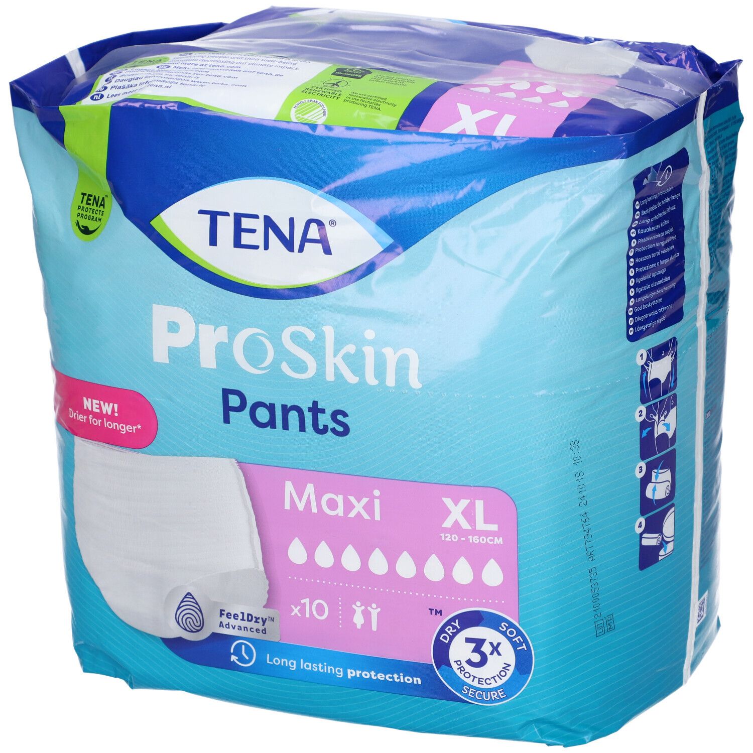 TENA ProSkin Pants Maxi Mutandine Assorbenti Incontinenza Misura XL 10
