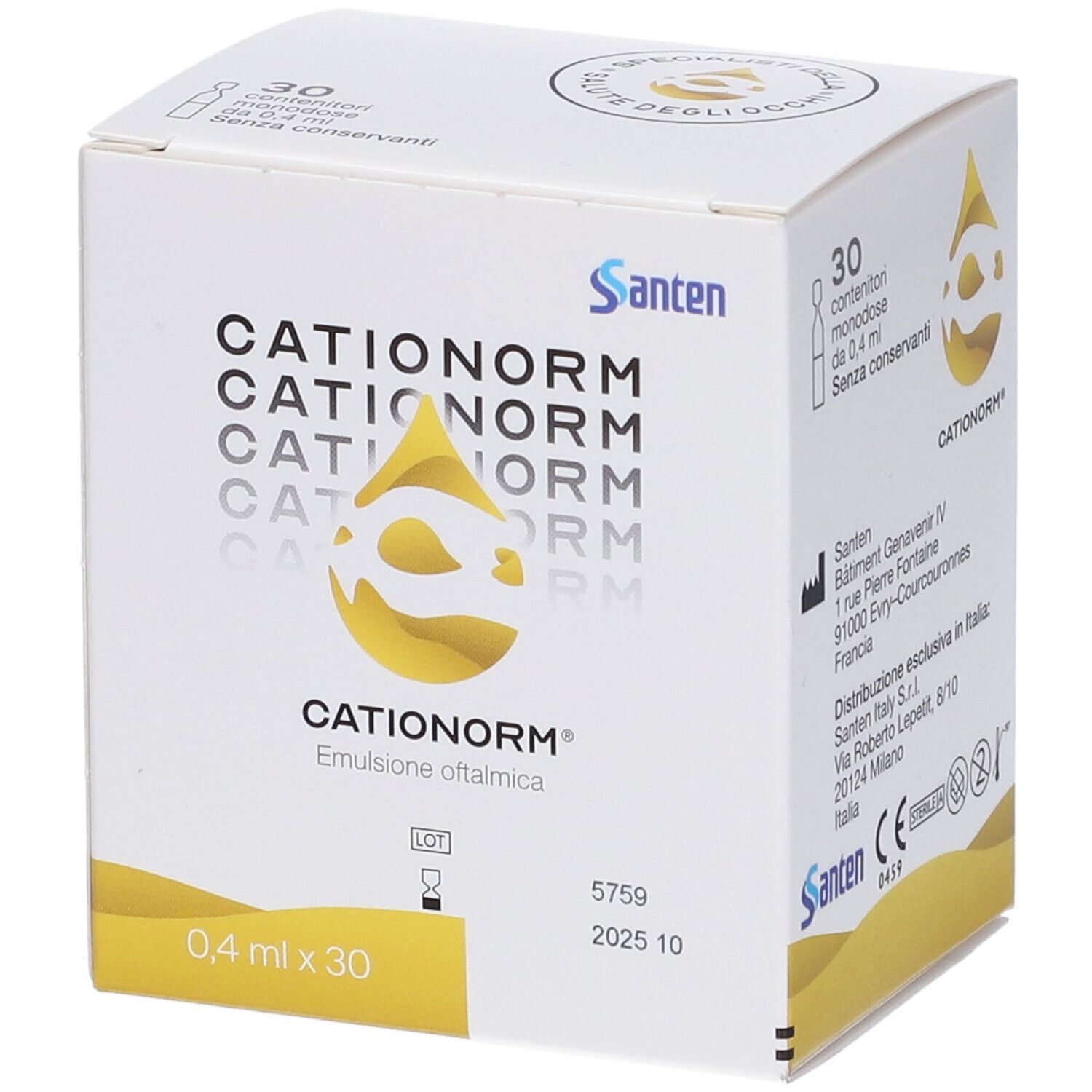 Cationorm® Emulsione Oftalmica Monodose 30x0,4 ml Gocce oftalmiche