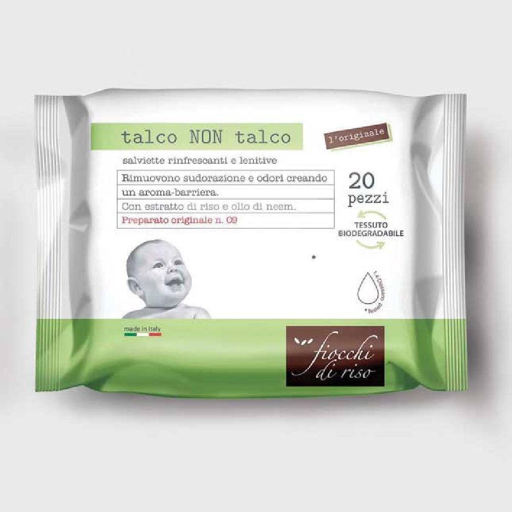 Fiocchi di Riso Talco NON Salviette Rinfrescanti e Lenitive 1 pz