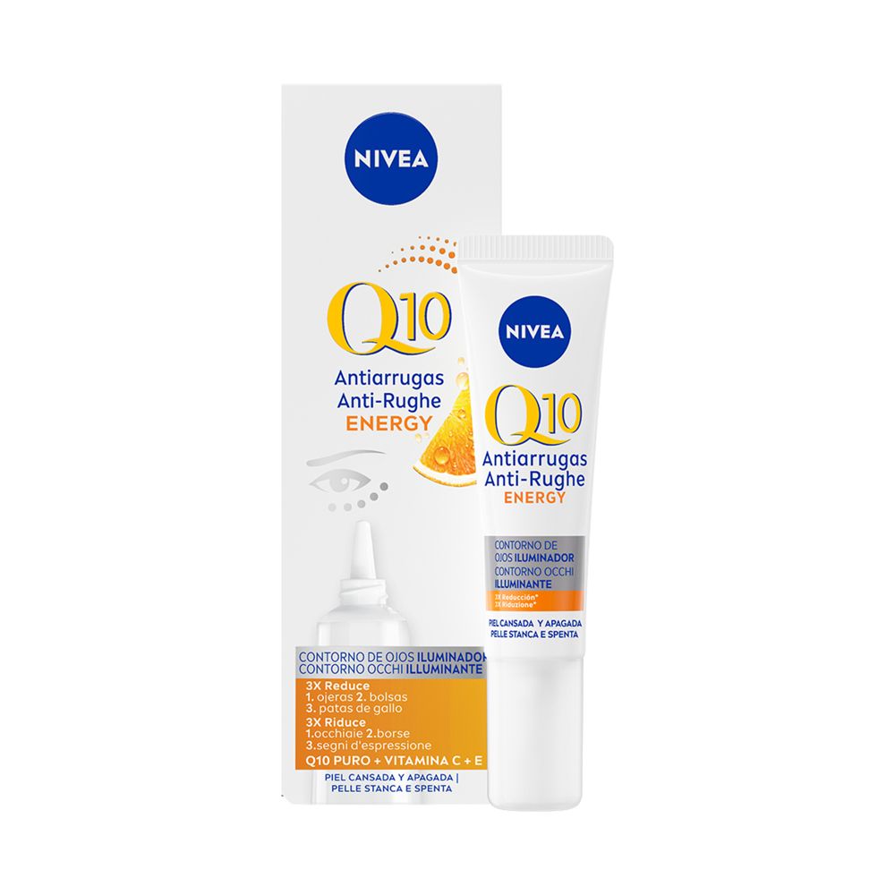 Nivea Q10 Anti-Rughe Energy Contorno Occhi Illuminante 15 ml, Crema co