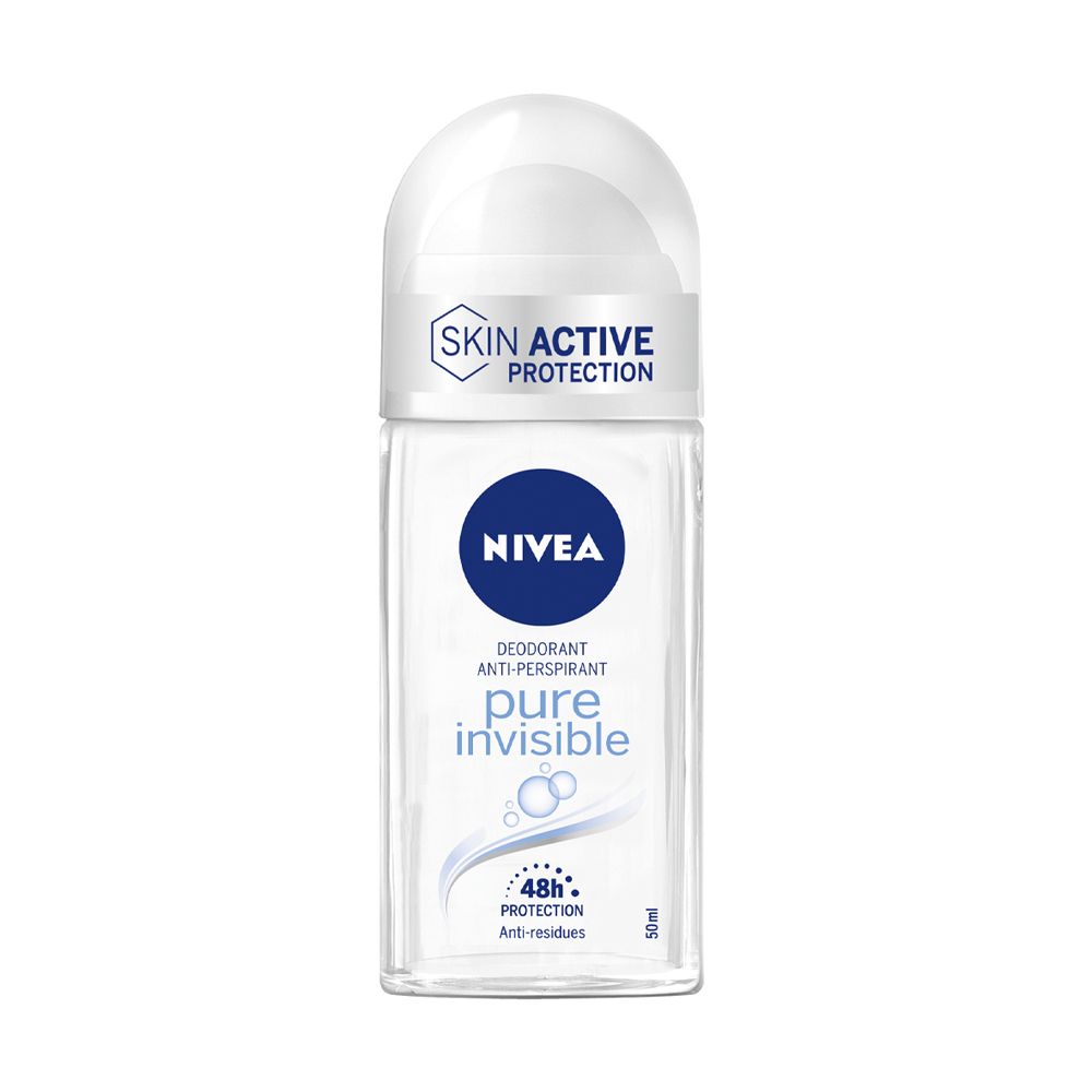 Nivea Pure Invisible Deodorante Roll On 50 ml, antitraspirante senza r