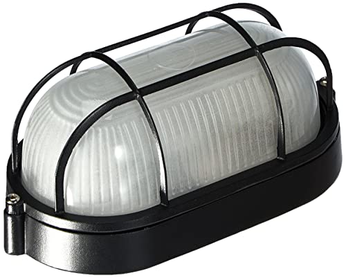 Papillon Ip44 19080010 Plafoniera Industriale Ovale, Nero