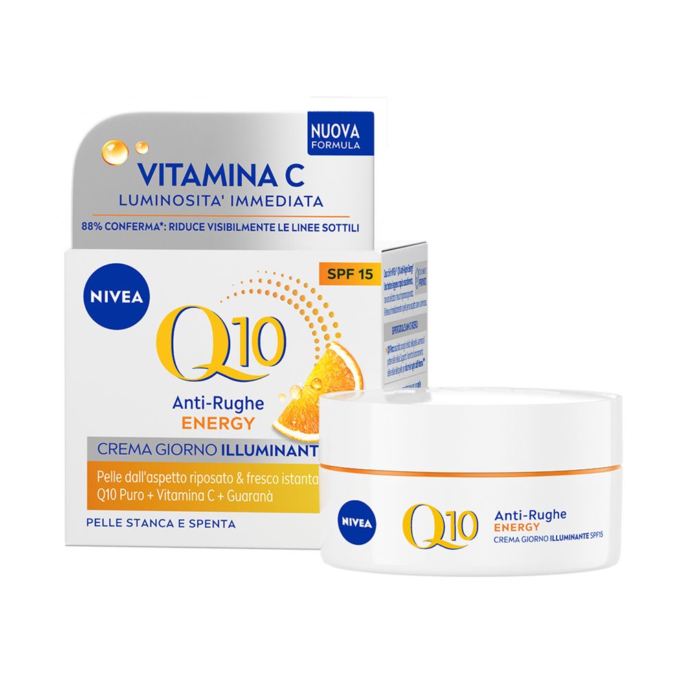 Nivea Q10 Anti-Rughe Energy Crema Giorno Illuminante SPF 15 50 ml, vis