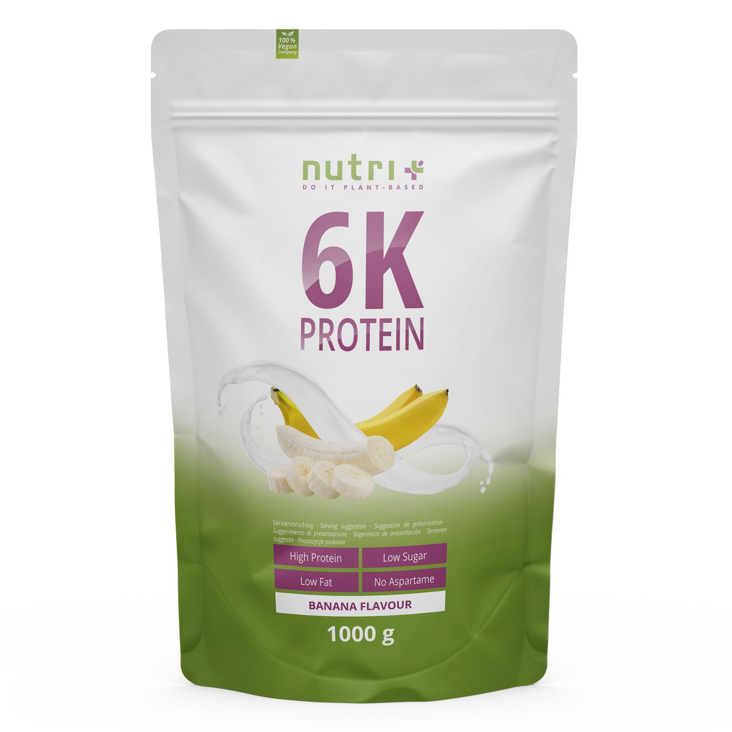 Nutri+ 6K Polvere di Proteine 1kg - Frullato senza Whey 1000 g