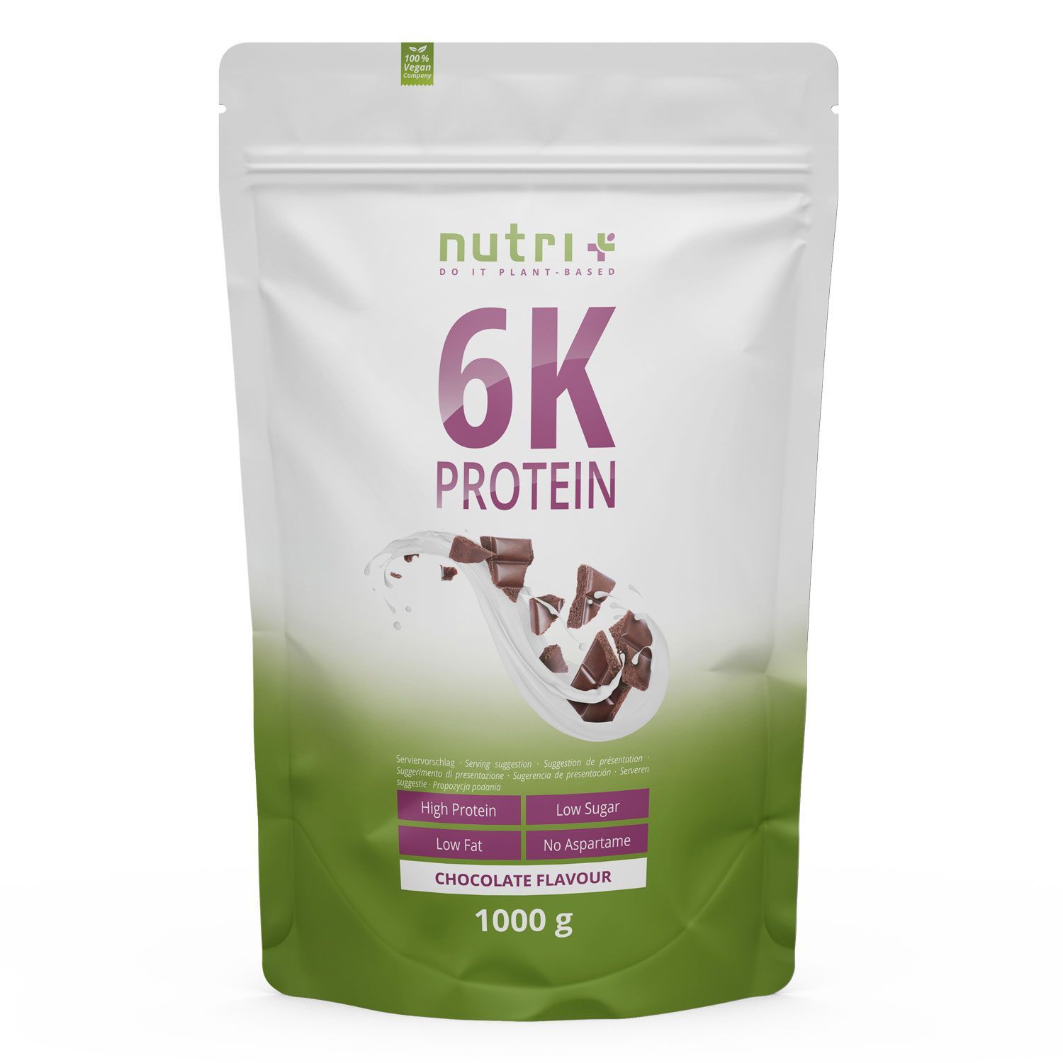 Nutri+ 6K Polvere di Proteine 1kg - Frullato senza Whey 1000 g