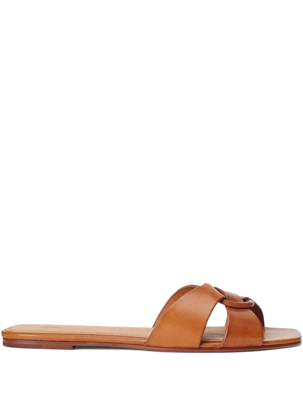 Polo Ralph Lauren leather flip flops - Marrone