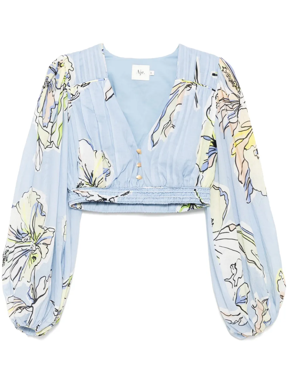 Aje Romantica voile crop top - Blu