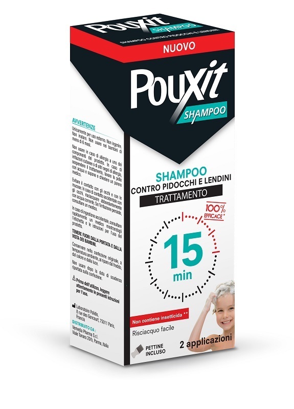 Pouxit Shampoo Antipidocchi E Lendini Azione 2 In 1, Con Pettine Incluso, Da 6 Mesi Di Età, Flacone Da 200ml