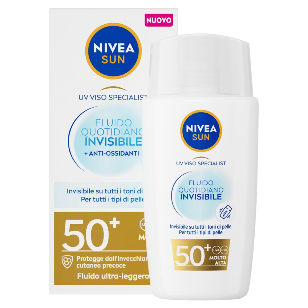 Nivea Sun Fluido Quotidiano Invisibile SPF 50+ 40 ml, Crema solare vis