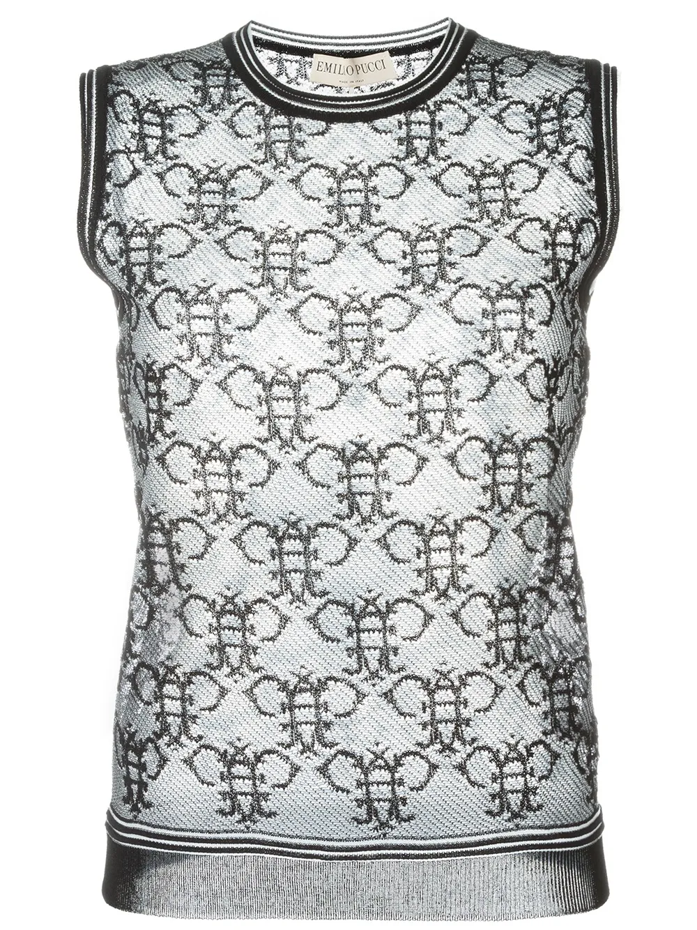 PUCCI sheer logo tank top - Nero