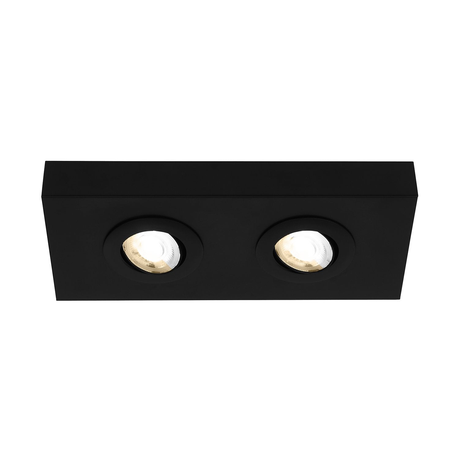 Plafoniera moderna hoka metallo nero 2 led integrato 4w da 2700 a 4000k