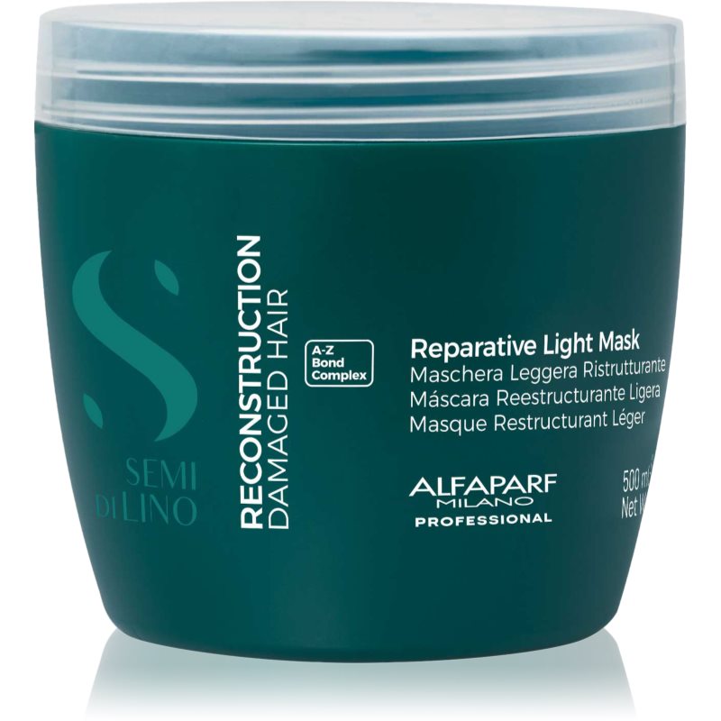 Alfaparf Milano Semi Di Lino Reconstruction Reparative Light Mask Maschera Rigenerante Per Capelli Rovinati Per Capelli Fini 500 Ml
