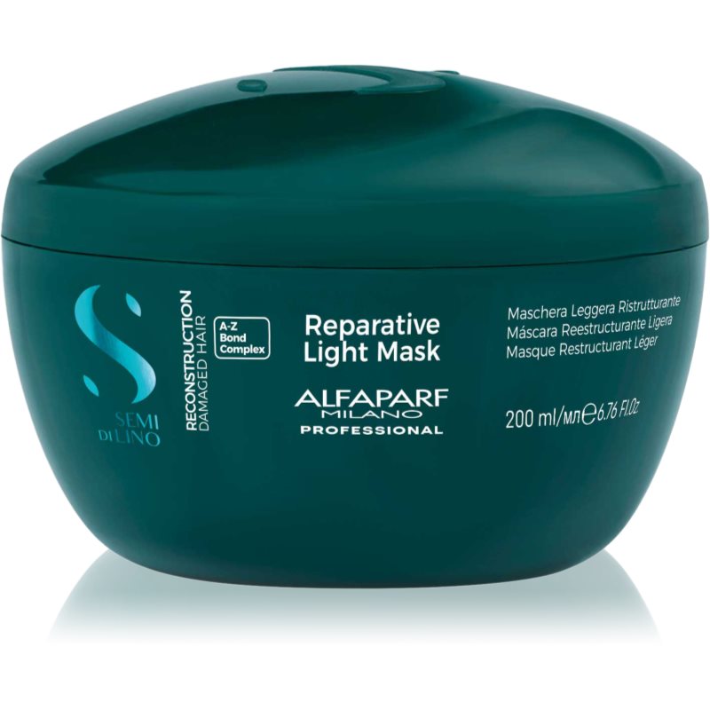 Alfaparf Milano Semi Di Lino Reconstruction Reparative Light Mask Maschera Rigenerante Per Capelli Rovinati Per Capelli Fini 200 Ml