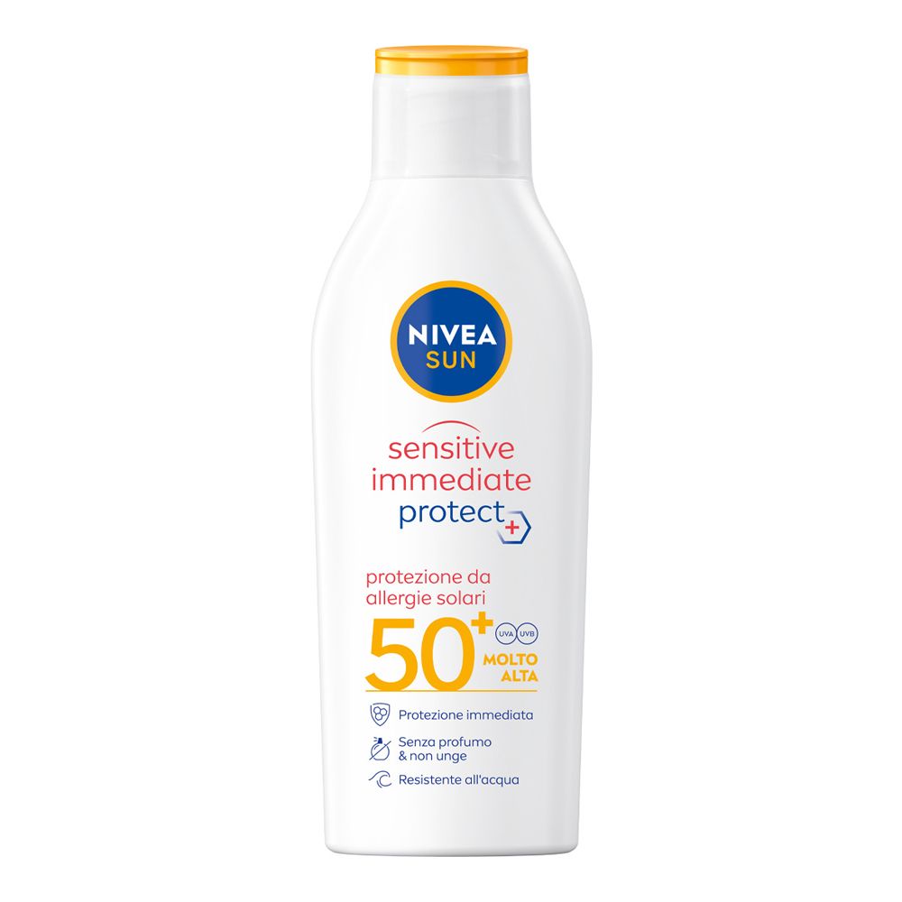 Nivea Sun Latte Solare Sensitive Immediate Protect FP50+ 200 ml, Crema