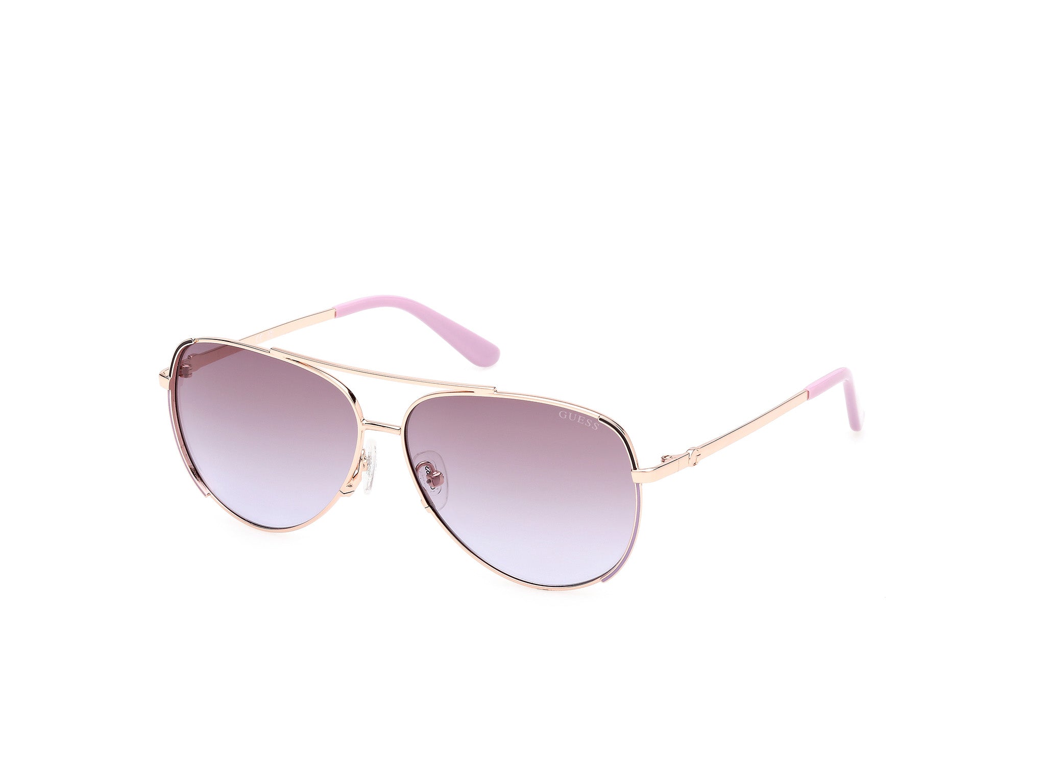 Guess Donna Gu00193 59F Occhiali Da Sole Metallo Beige Marrone Pilot Normale